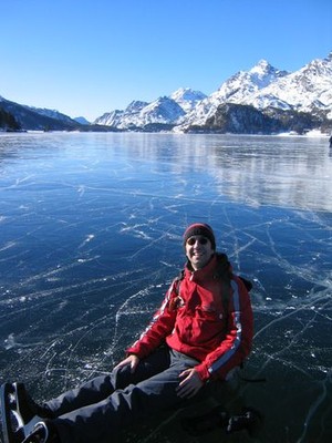 Martin on frozen Lake Sils 2005